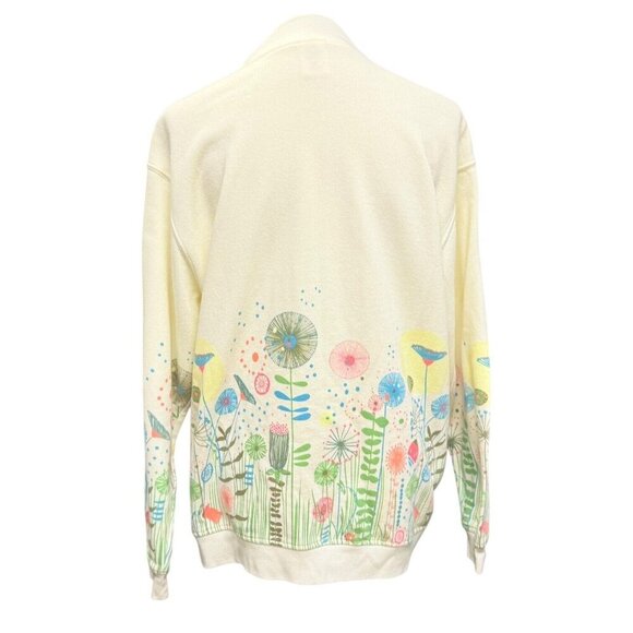 Blair Cream Floral Snap Front Jacket Women's L Spring Garden Print Lightweight - Picture 7 of 16